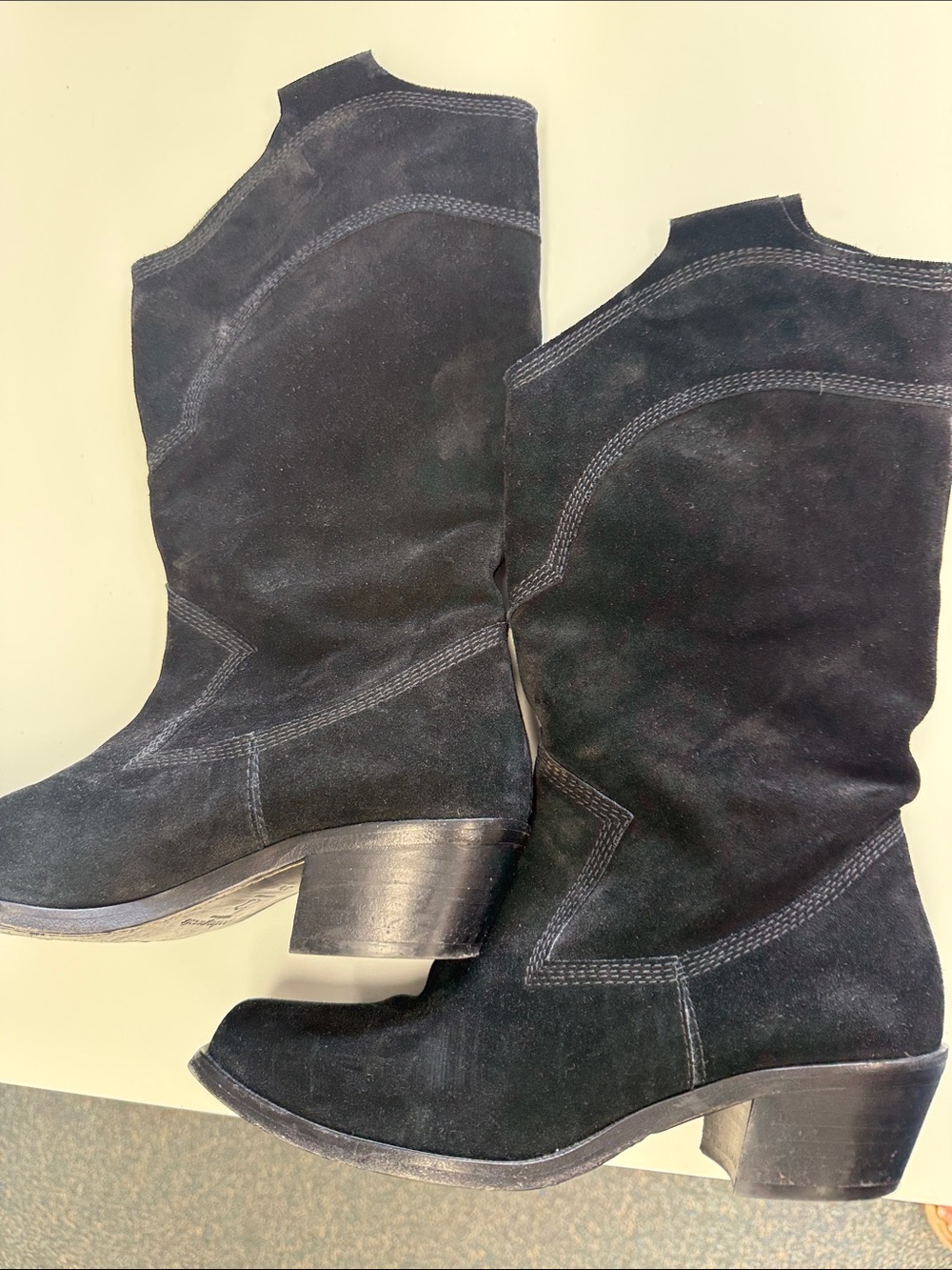 Pedro Garcia Women's Black Suede Mid-Calf slouchy Boots